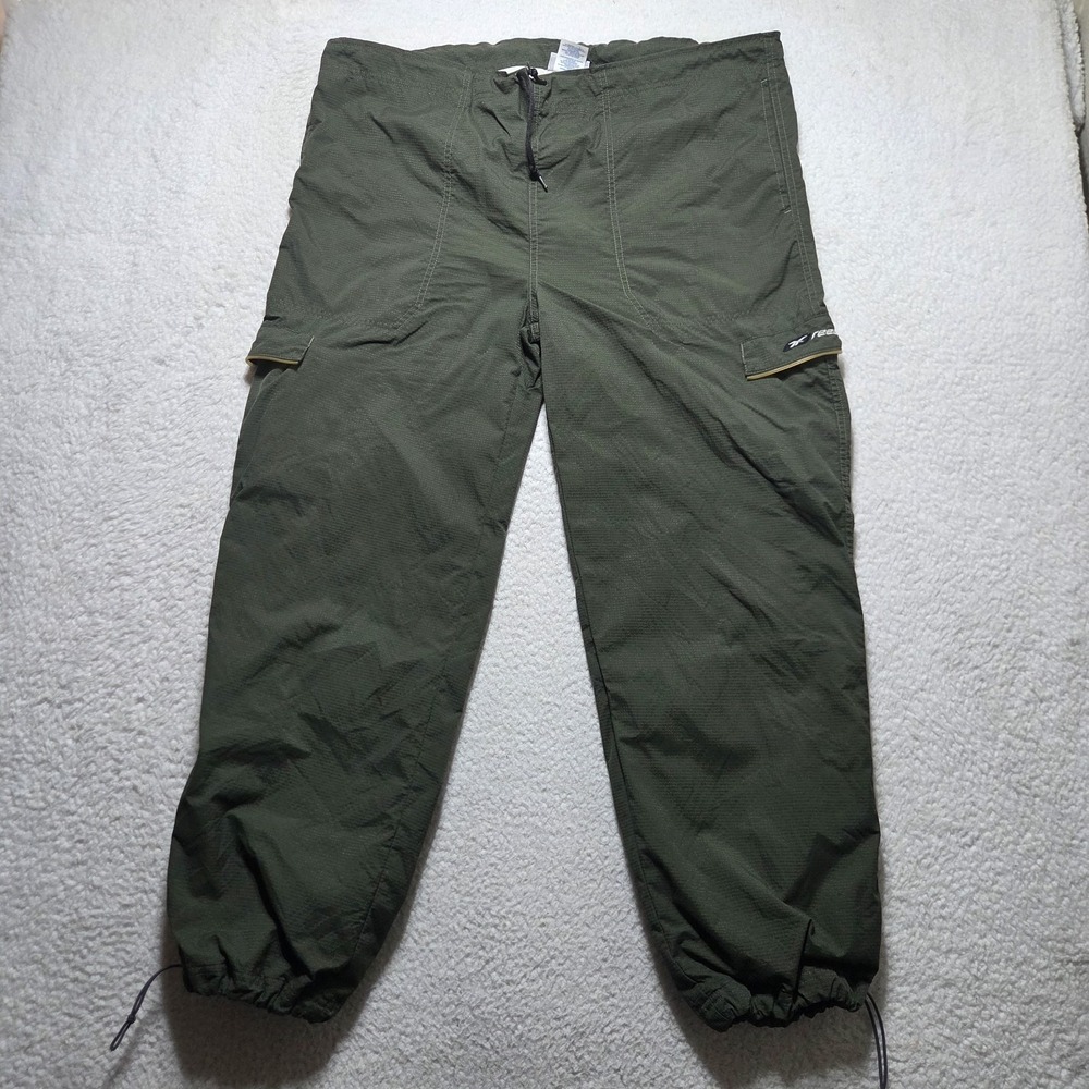 Vintage Y2K Reebok Windbreaker Track Pants Green Mens Size Medium Oversized